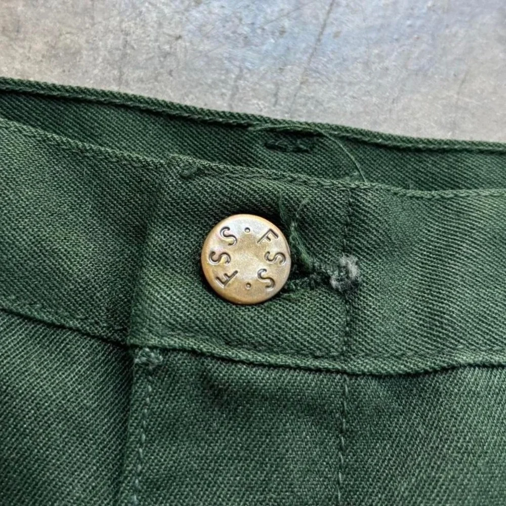 Vintage 80's 90's Forest Fire Fighter FSS Button Ranger Cargo Pants 32-36x34